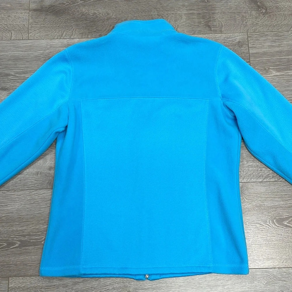 Izod Yoga Full Zip Fleece Jacket Aqua Blue M - Picture 14 of 16